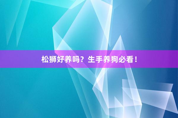 松狮好养吗？生手养狗必看！